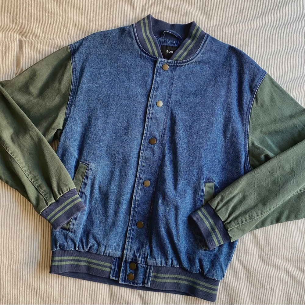 UO BDG colorblock letterman varsity jacket